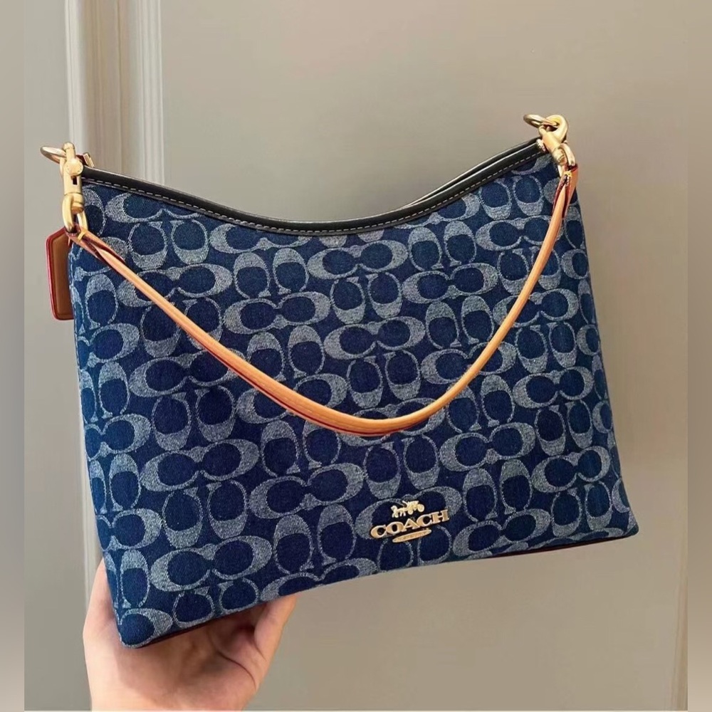 NEW Limited Coach Medium Laurel Shoulder Bag In Signature Denim CY702 - Picture 2 of 10